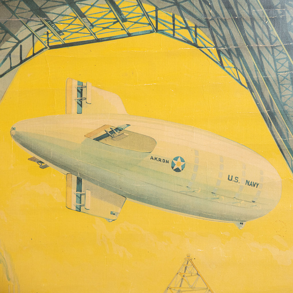 Framed Artwork: Blimp December 1932 Calendar,