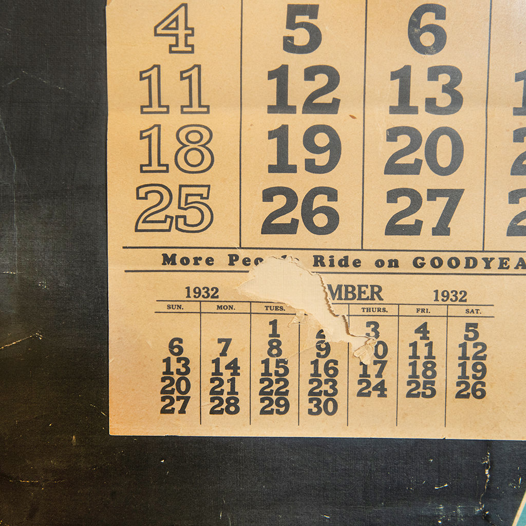 Framed Artwork: Blimp December 1932 Calendar,