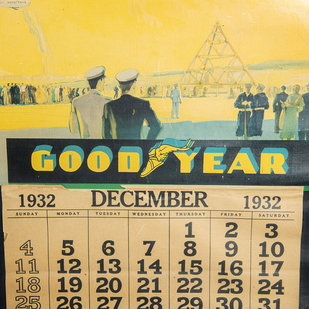 Framed Artwork: Blimp December 1932 Calendar,