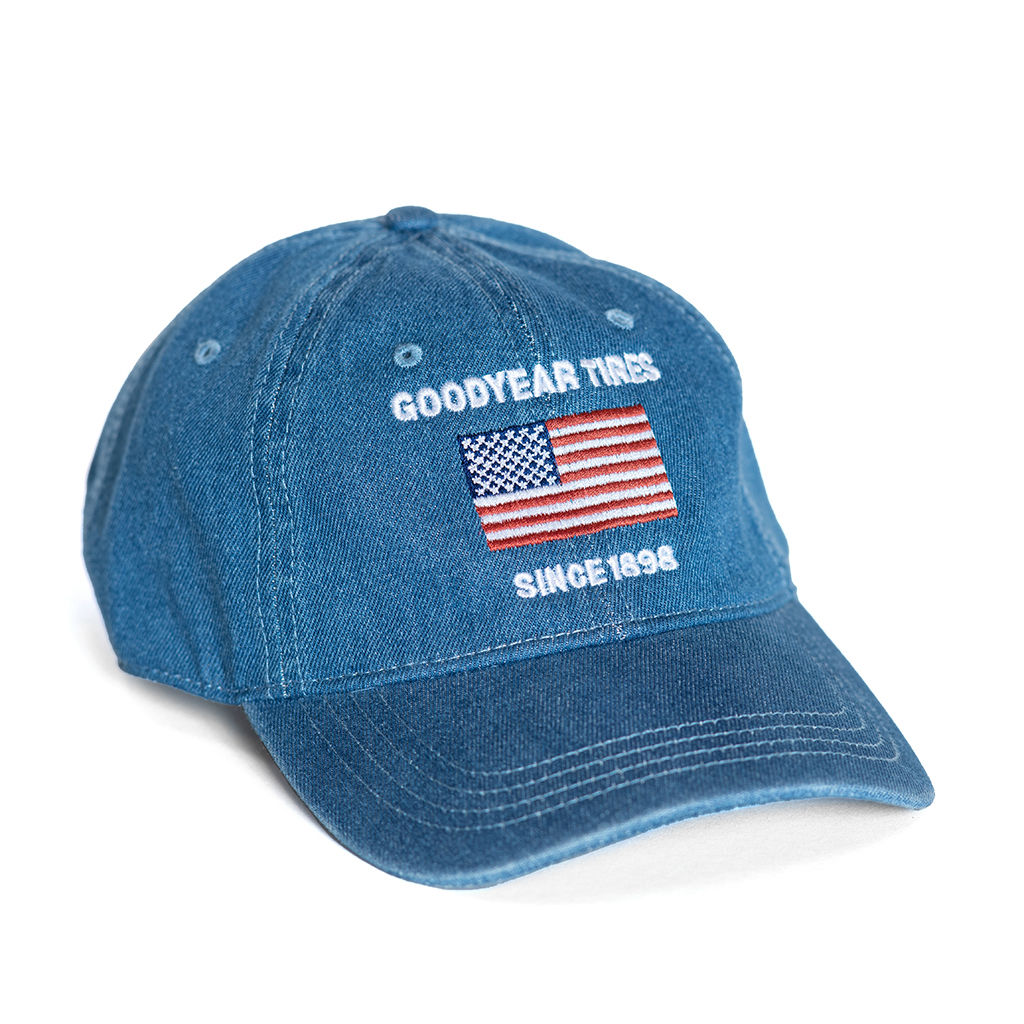 Goodyear Americana Denim Buckle Hat, , large