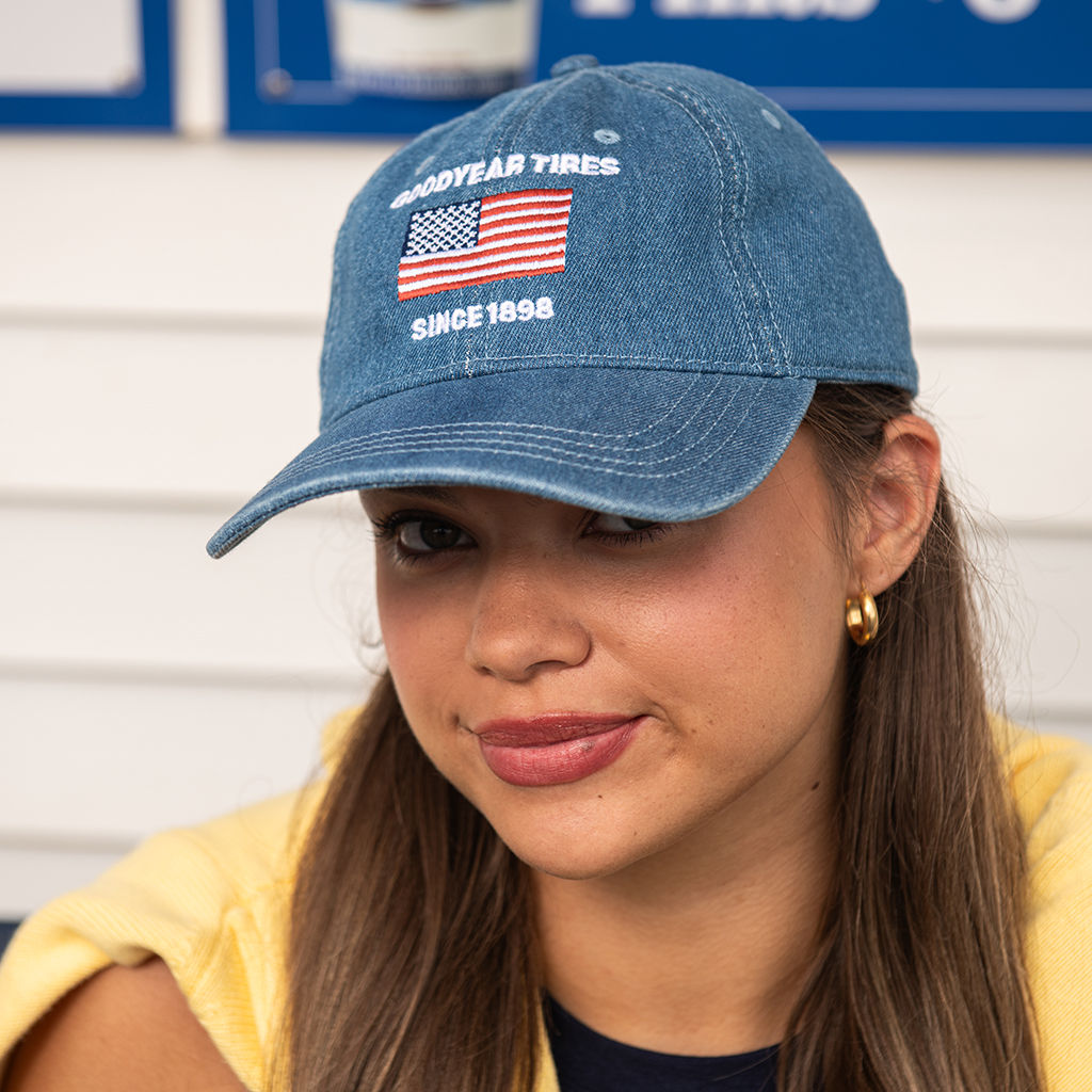 Goodyear Americana Denim Buckle Hat,