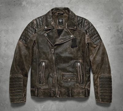 Men's Distressed Leather Biker Jacket | Leather | Official Harley ...