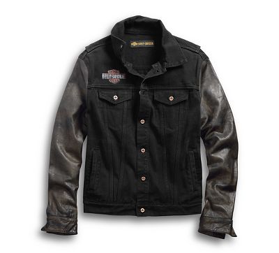 harley davidson denim and leather jacket