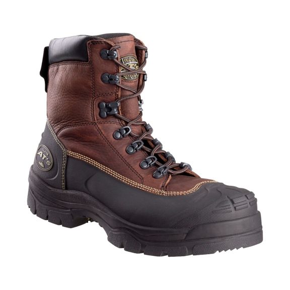 65394 Brown Oliver 65 Series 6 Leather Chemical-Resistant Puncture-Resistant Steel Toe Mens Lace-Up Work Boots 