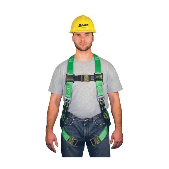 Miller by Honeywell P950FDQC-7/UGN DuraFlex Python Full-Body Ultra Harnesses with Front/Side D-Rings Green Sperian Protection Group Universal 