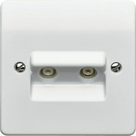 Mk K3523WHI 1G Twin TV/FM Co-Axial Outlet 