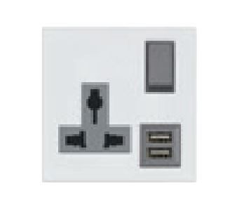 Elements Switch Socket with Integrated Two Port Smart USB Charger USB Charging Sockets Sockets Modules Lighting Electrical USB Charging Sockets Honeywell Building Solutions