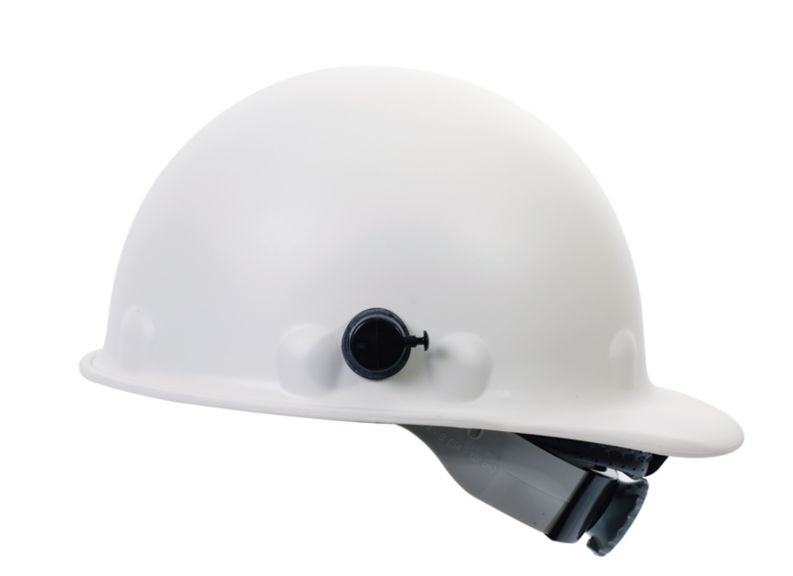 Grey Fibre-Metal by Honeywell P2AQRW09A000 Super Eight Fiber Glass Cap Style Ratchet Hard Hat with Quick-Lok 