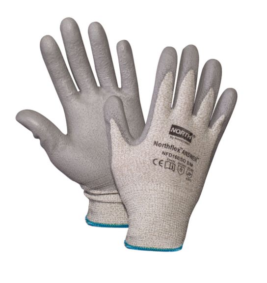 RWS-57043 Honeywell Northflex Light Task Plus III Gray PU-Coated Dyneema Cut-Resistant Gloves Large