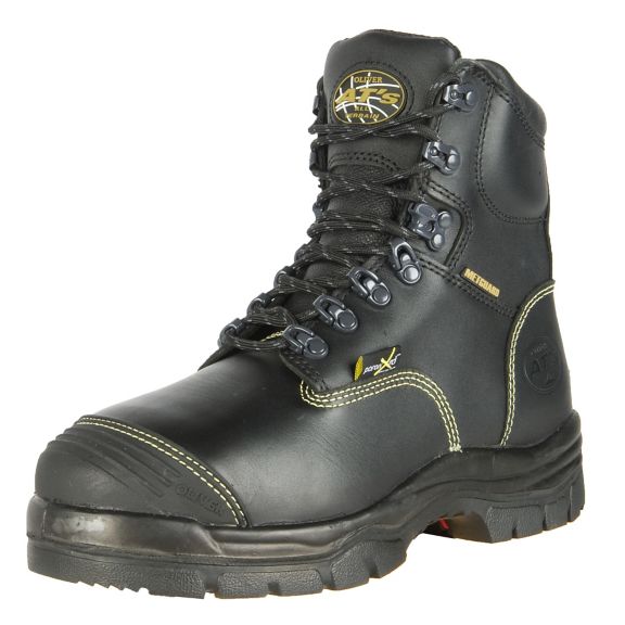 Oliver Footwear 55246-BLK-130 Oliver 55 Series 6 Leather Steel Toe Puncture-Resistant Mens Metatarsal Boots Black 55246 