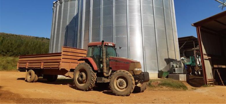 Silo and tractor