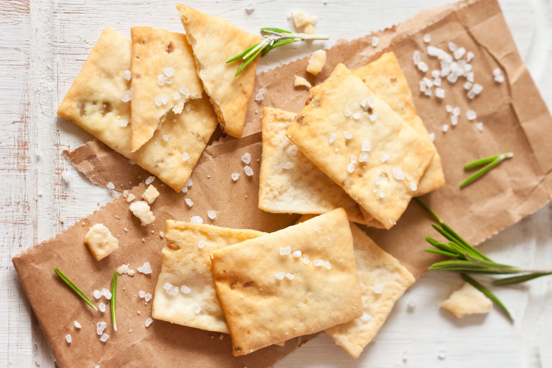 Light Crackers with Rosemary and Sea Salt