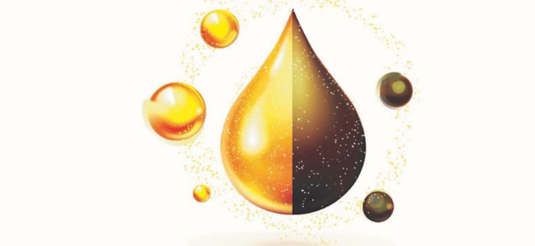 Oil droplet fresh and rancid