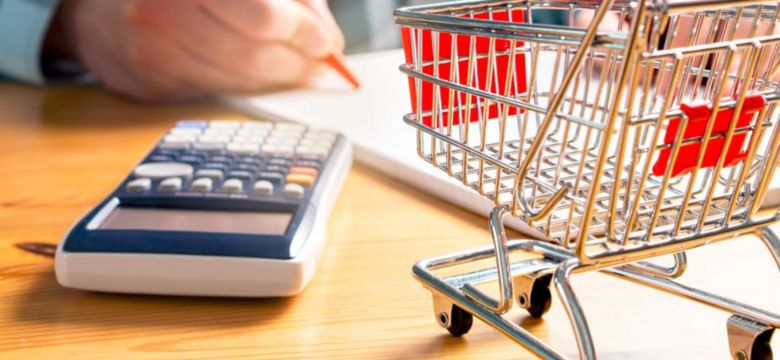 Calculator and mini market basket