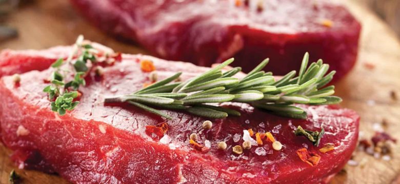 raw steak, banner