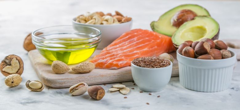 Selection of good fat sources - healthy eating concept. Ketogenic diet concept; Shutterstock ID 1033763881; purchase_order: -; job: -; client: -