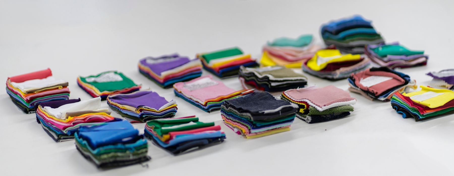 the colorful samples of different type of textile fabric