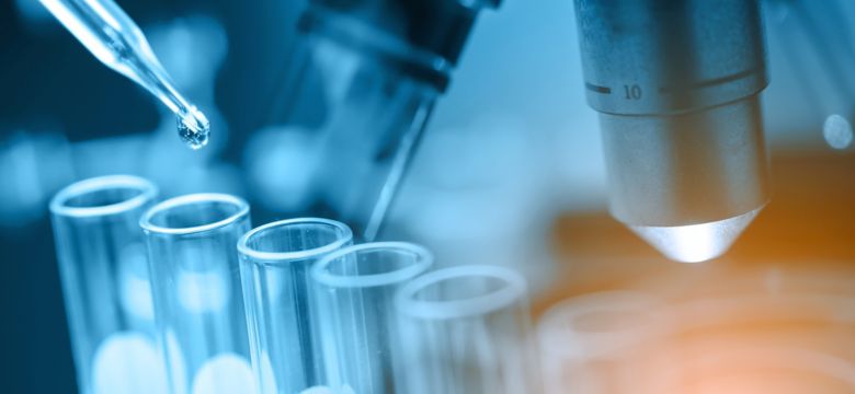 microscope and test tubes