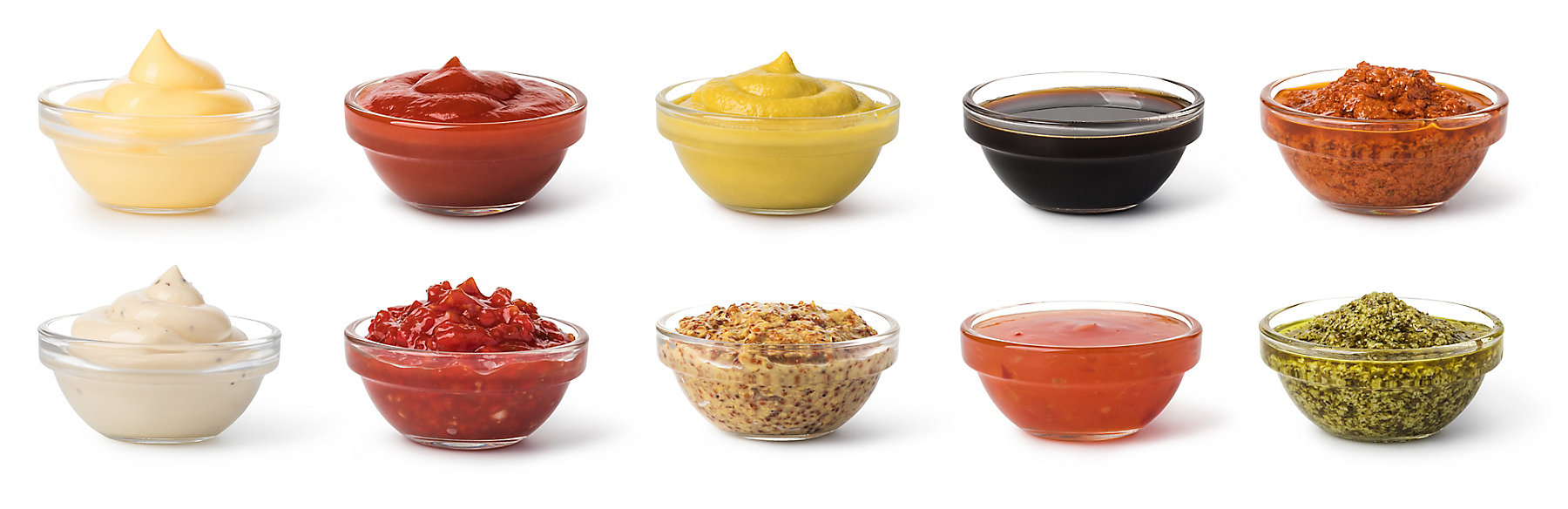 Sauces & Dressing in Clear Bowl
