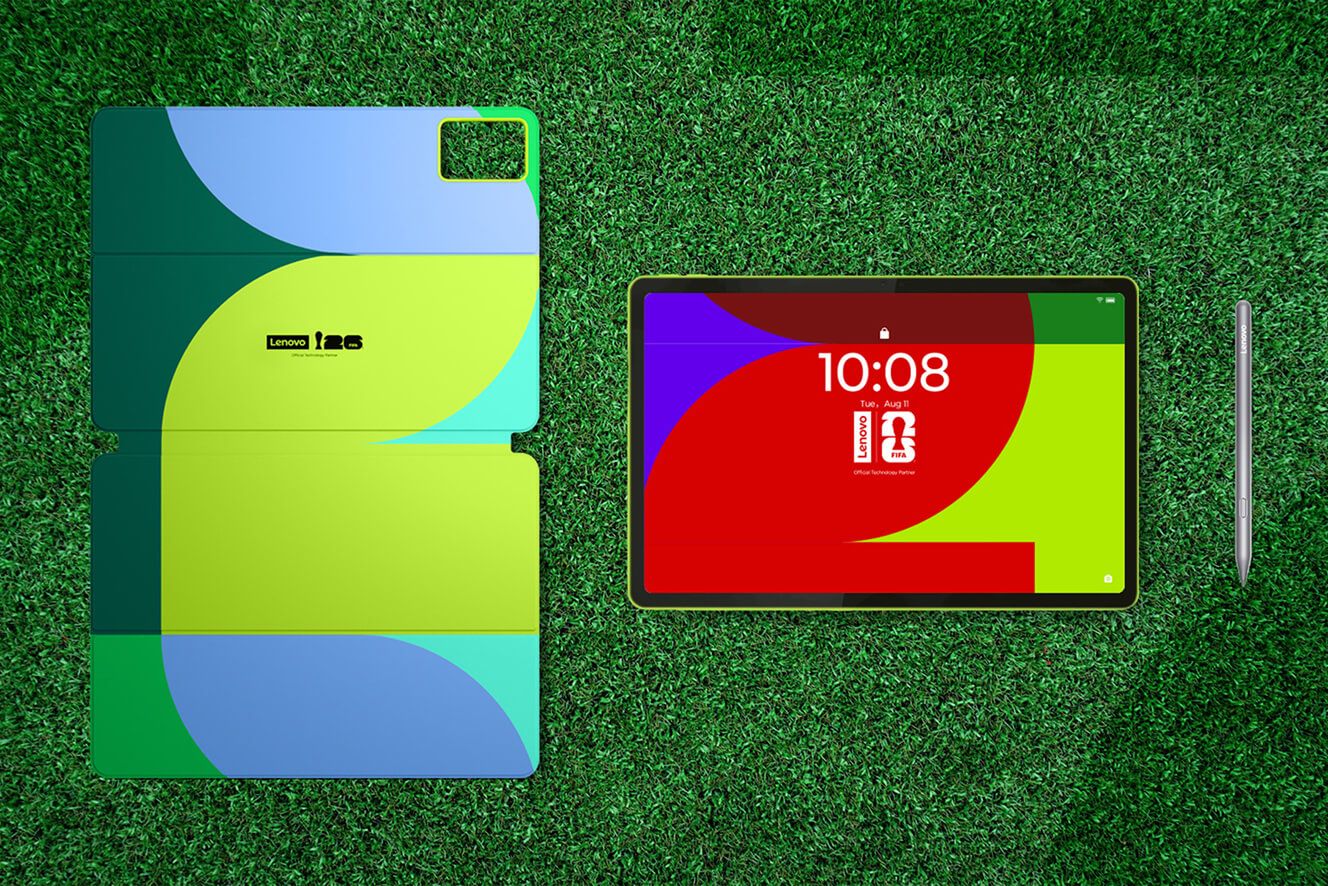 FIFA special edition devices displayed on grass. 