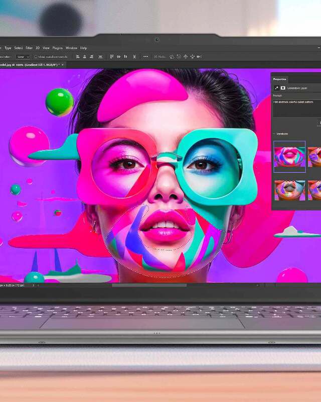 Colorful background image on a Lenovo Laptop