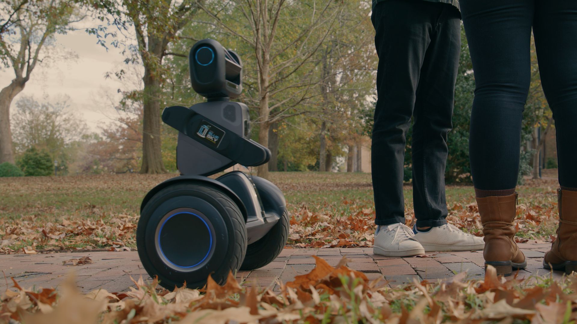 Image of robot on college campus