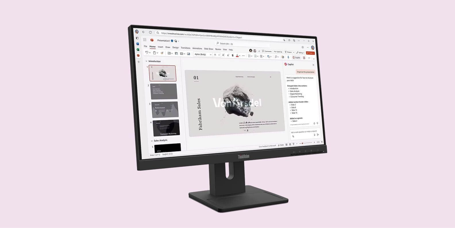 The ThinkVision E Series monitor.
