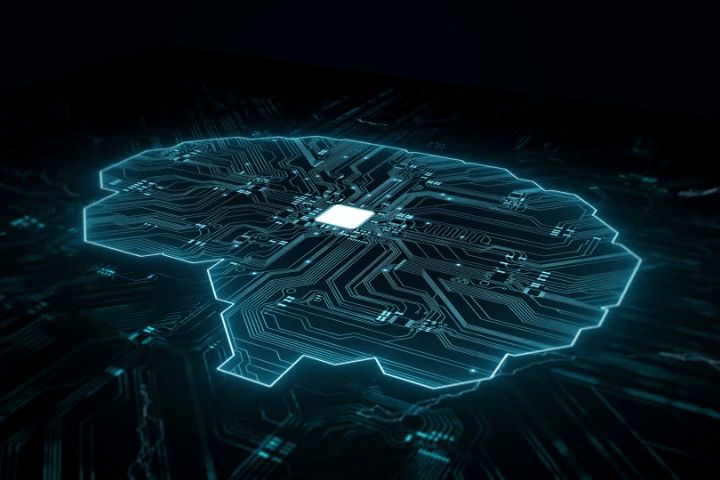 Geometric shapes and patterns in waves of blue