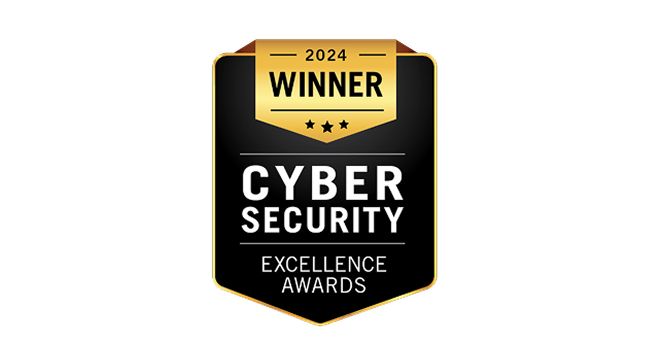 Emblema do ganhador de 2024 para o Cyber Security Excellence Awards.