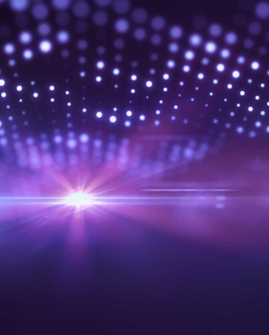 Tiny purple lights and one big purple light. 