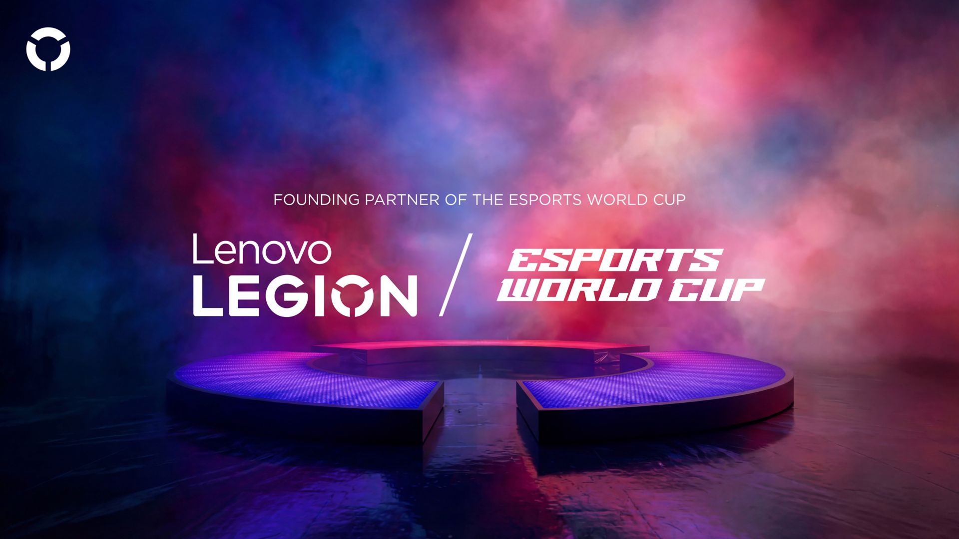 Lenovo Legion Design com fundo em gradiente esfumaçado e composição de Esports Lockup composição composição