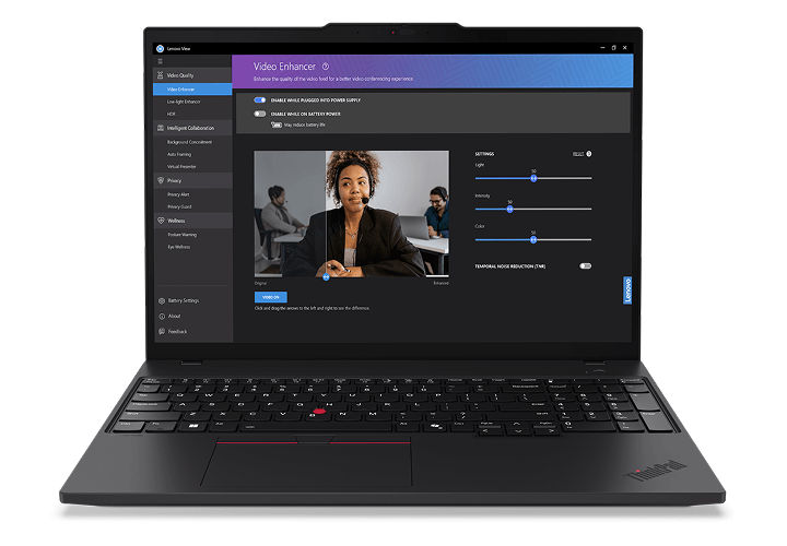 ThinkPad T16 Gen 4 (16" AMD) with software displayed