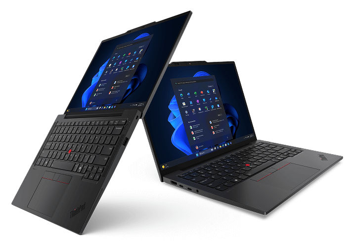 ThinkPad X13 Gen 6 (13" Intel) opened fully and halfway