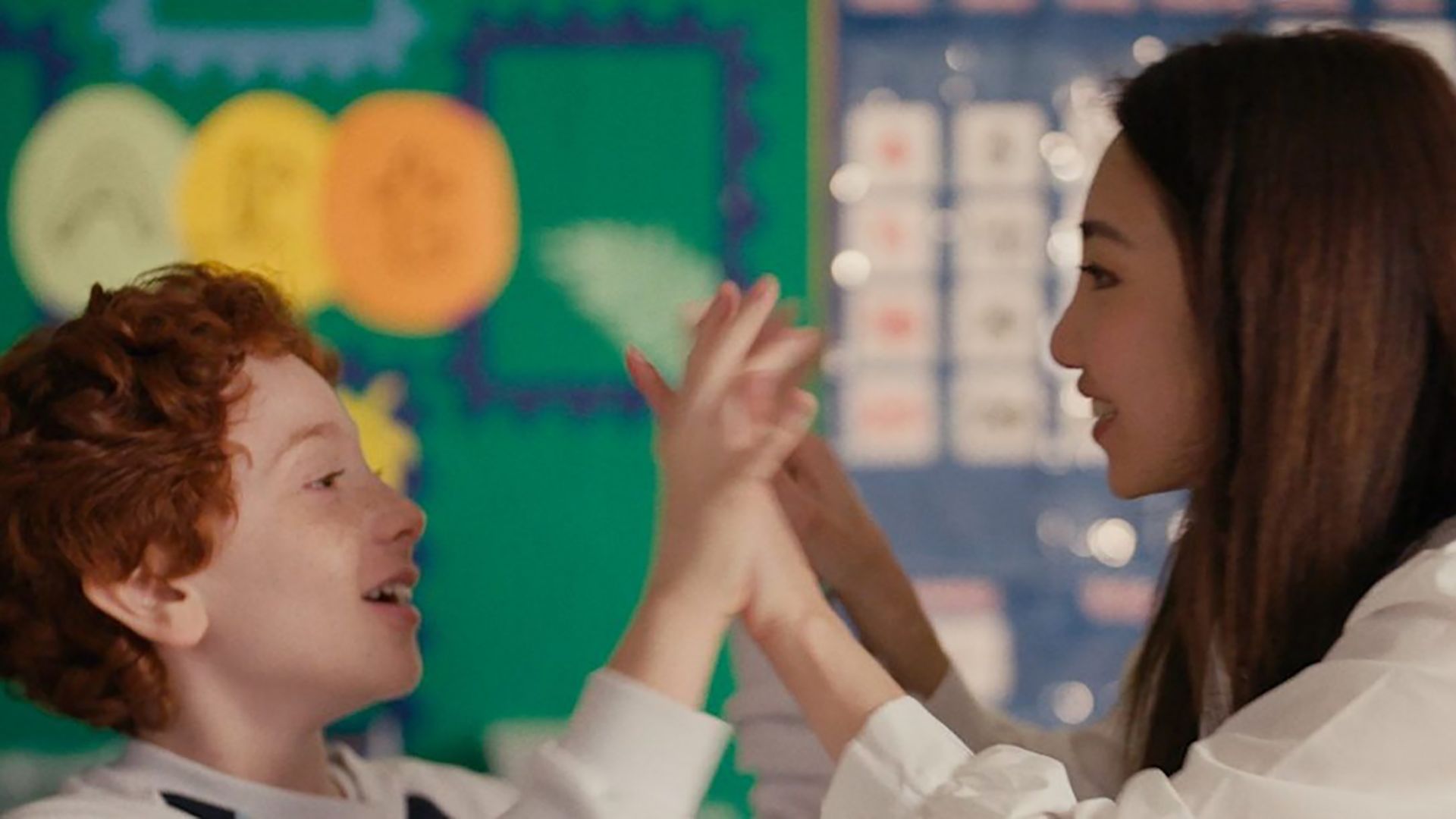 Special ed child and instructor