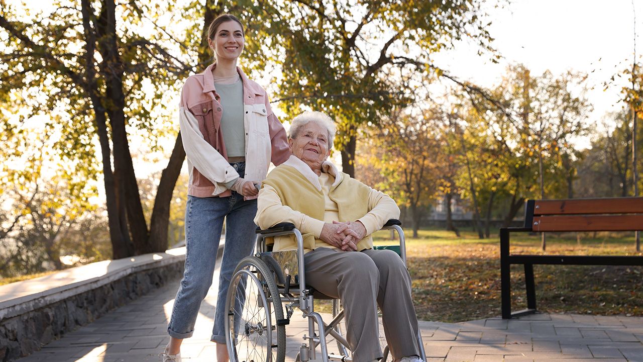 Older patient in a wheelchair
