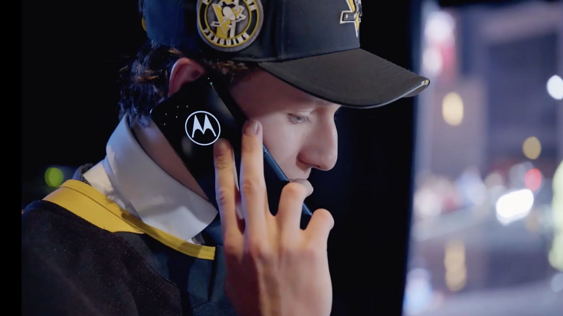 Draft pick for the Pittsburgh Penguins using a Moto Razr