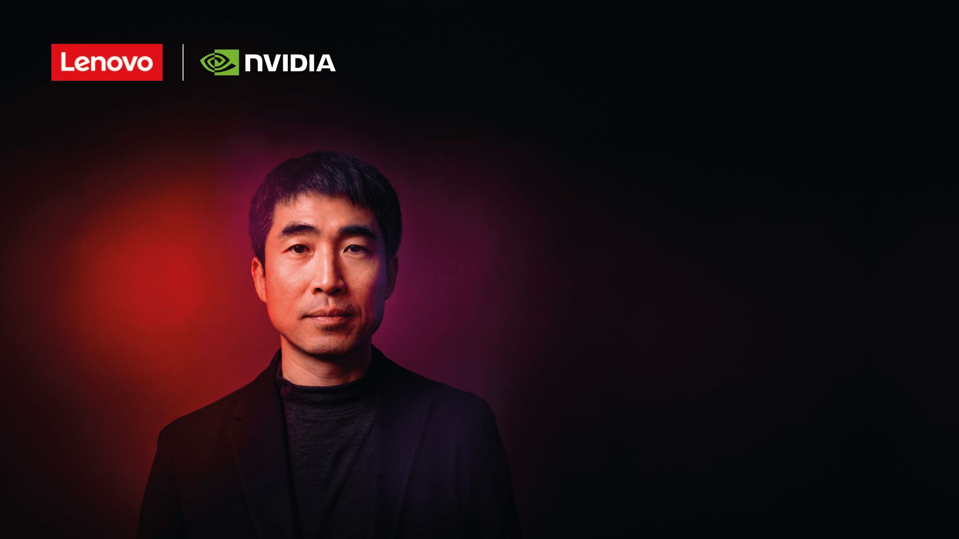 An abstract geometric image a person sitting in a chair in a red doorway while the background is purple