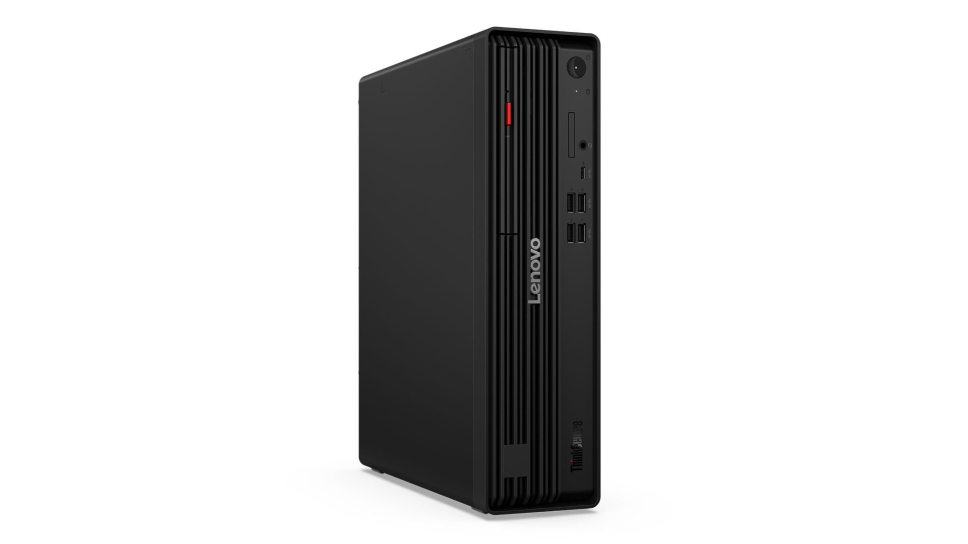 Front left angle view of the ThinkCentre M75s Gen 6 (8.4L AMD). 