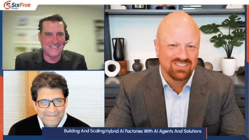 Screengrab of 3 men discussing via online meeting