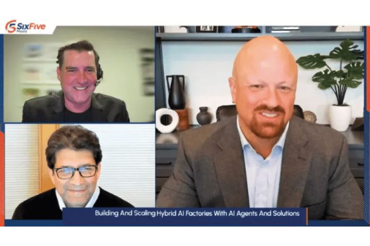 Screengrab of 3 men discussing via online meeting