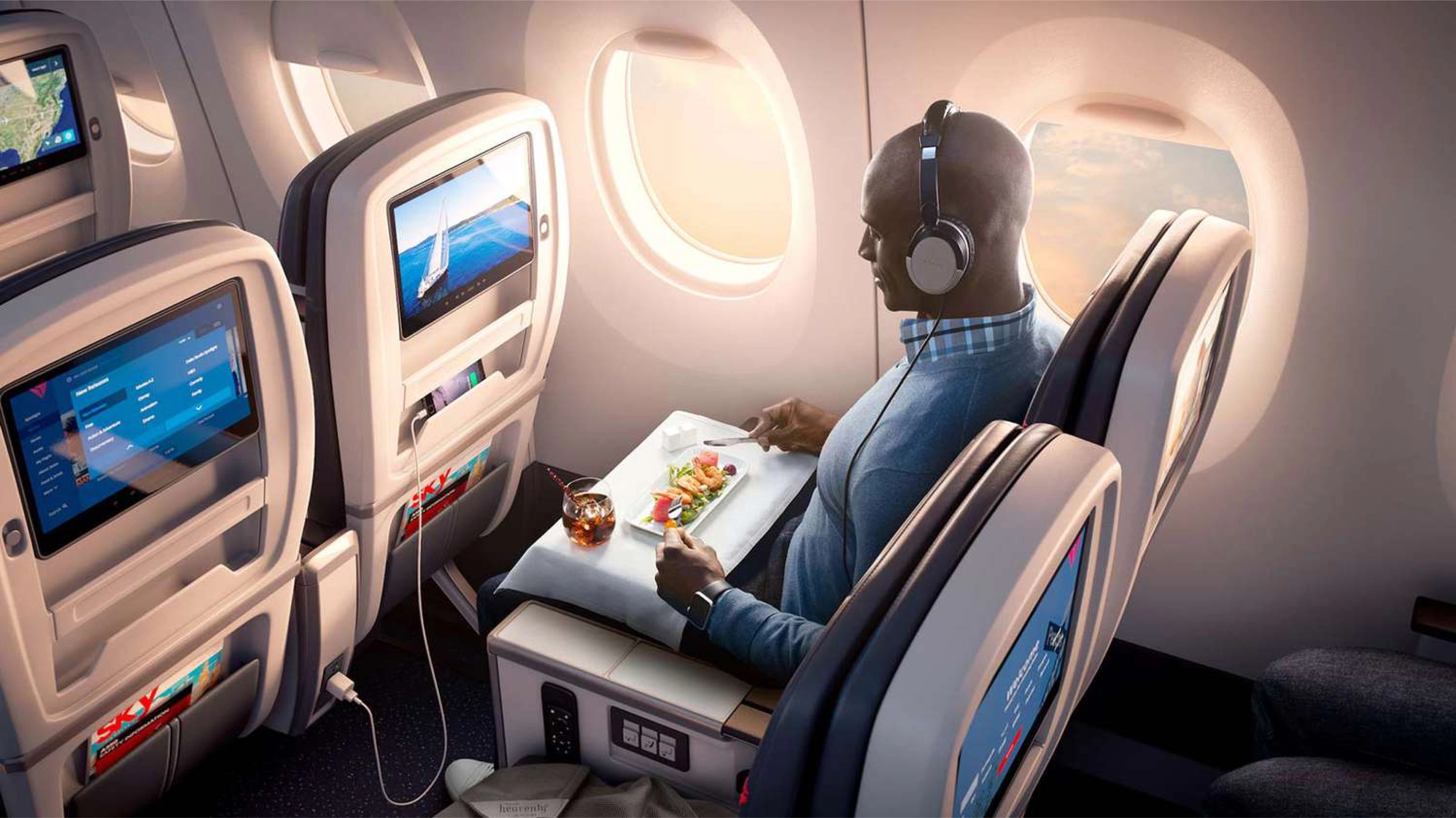 passenger inflight eating delta meal service  