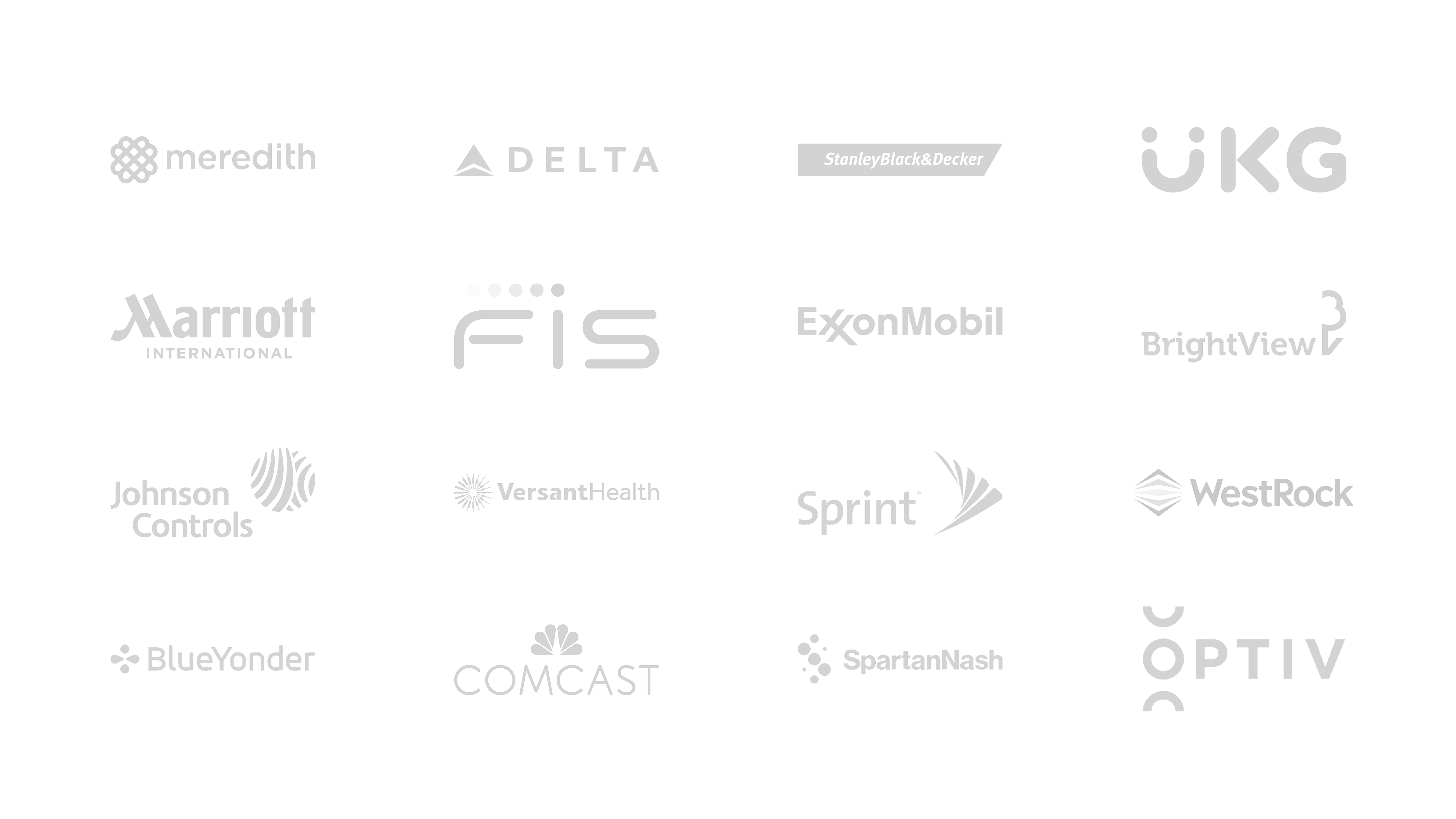 Logos of brands Lippincott has helped with M&A branding