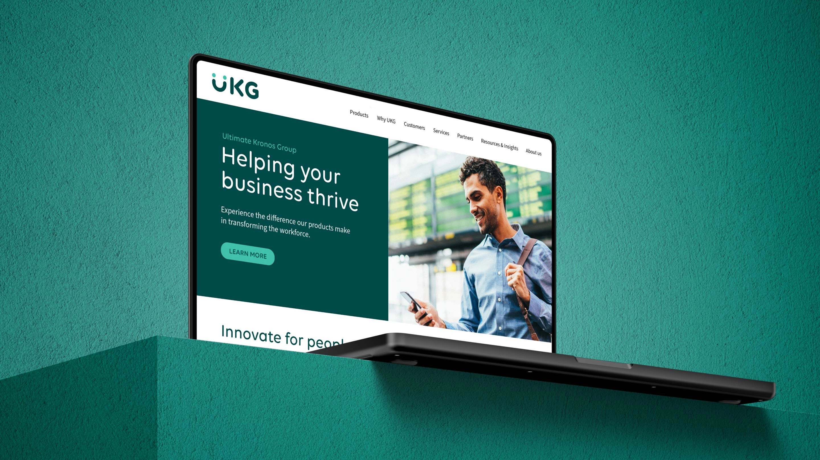 ukg website on laptop screen