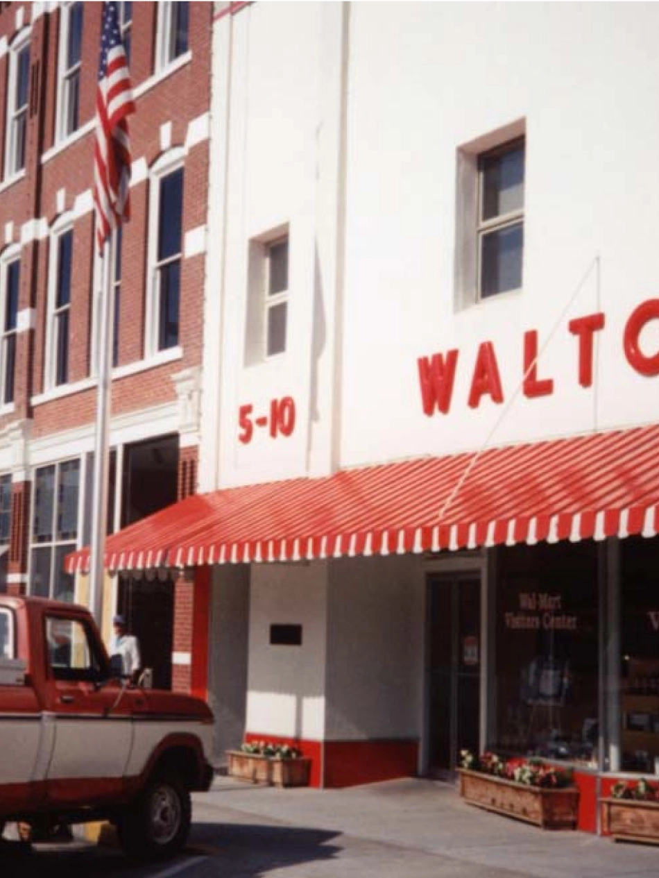 exterior shot of old walmart store