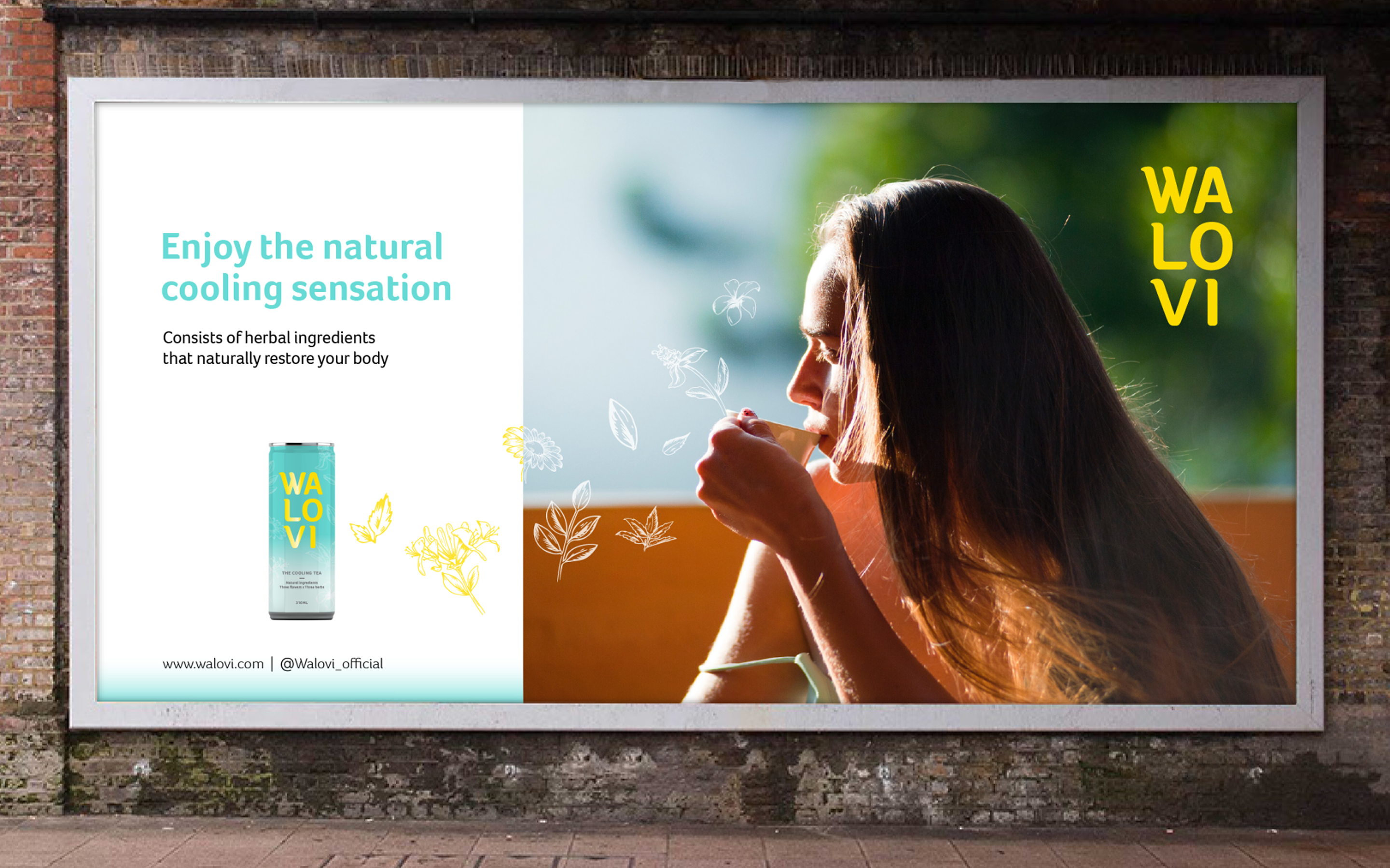 Branded billboard for WALOVI tea brand