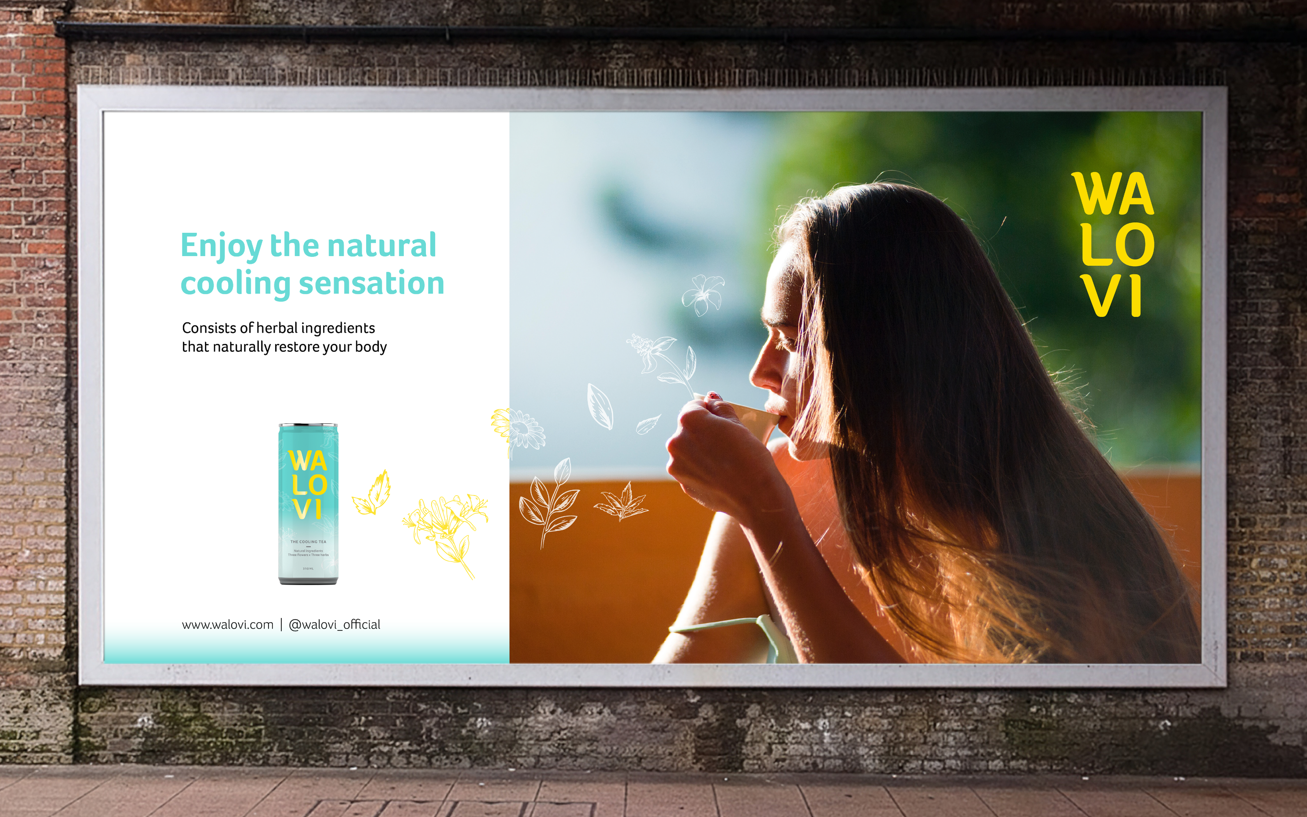 Branded billboard for WALOVI tea brand