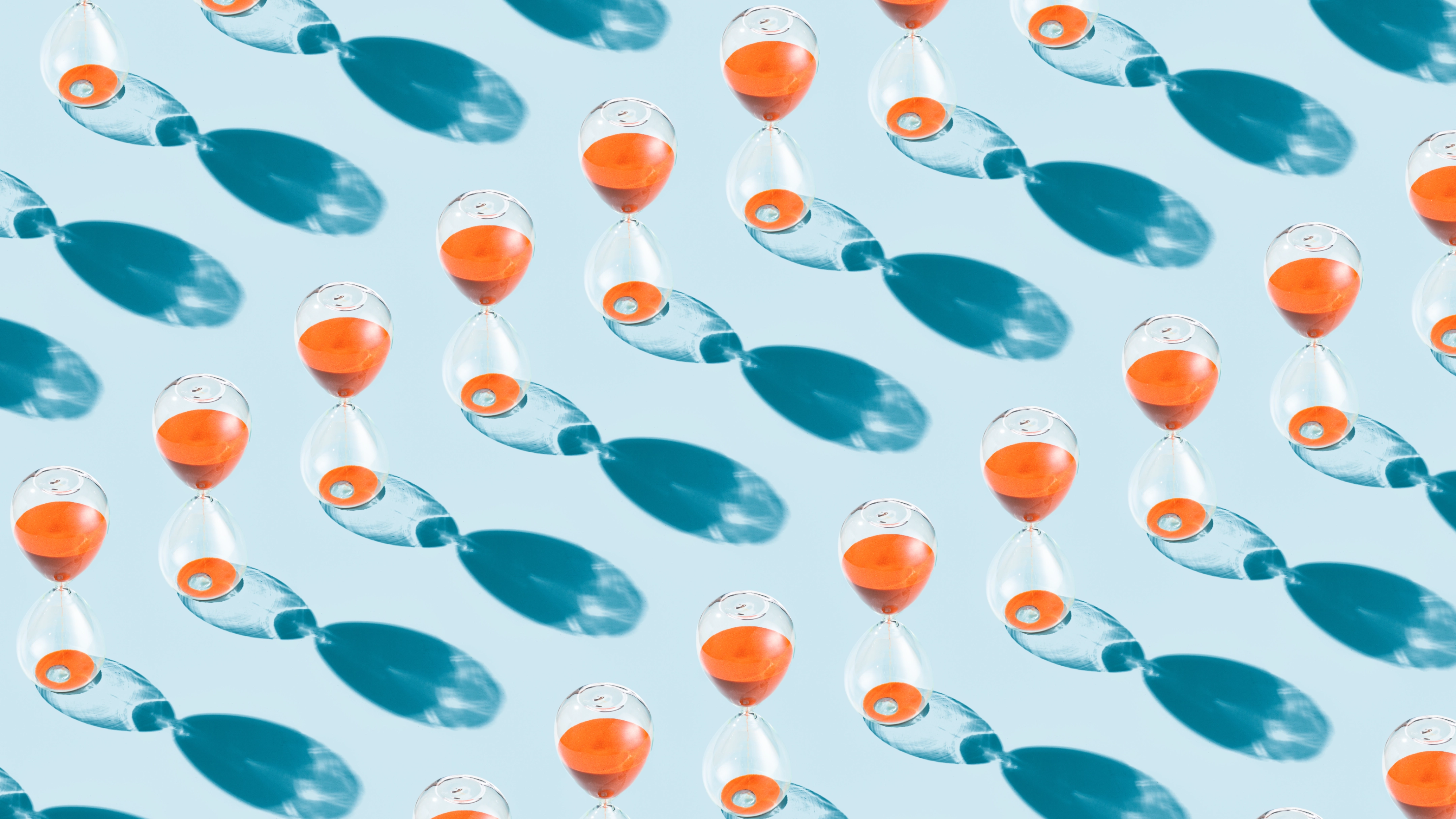rows of hourglasses