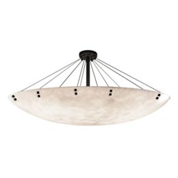 Clouds Finials 72 Inch Round Bowl Semi Flush Mount Ceiling Light