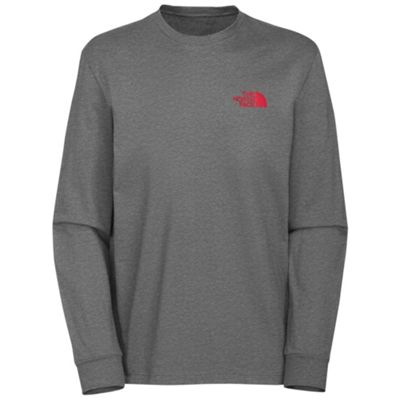 the north face men's red box long sleeve shirt