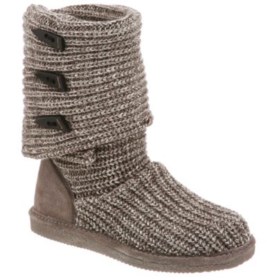 grey knit bearpaw boots